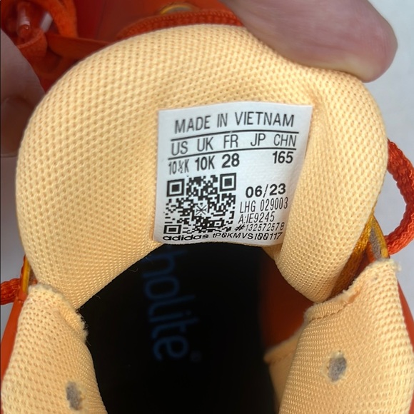 Adidas Kids' Orange and Black Sneakers - Picture 2 of 9